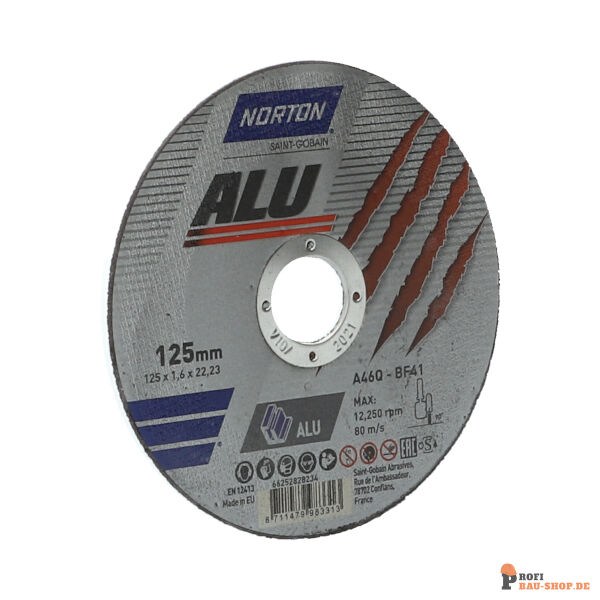 nortonschleifmittel/NORTON_schleifmittel_66252828234 Norton ALU for Right-Angle Grinder Ultra Thin Cut-Off on ALU 125x1.6x22.23 GRIT 46_133169
